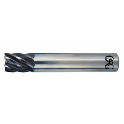 OSG Square End Mill: Carbide, EXO Coated, 7 Flute, 5/8" Mill Dia, 25/32" LOC - Fast-Cutting Carbide Square End Mills for Stainless Steel & Super Alloys