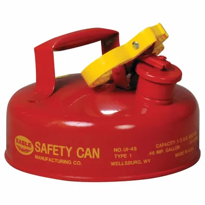 EAGLE UI4FS Type I Safety Can, 1/2 gal, Red, with Funnel - Flammable Liquids Safety Cans