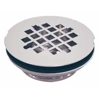 OATEY Shower Drain: Brass, Brass, 4 1/4 in Overall Dia, 2 1/4 in Overall Ht, Threaded, Polished (MPN 42070)