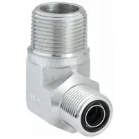 Hydraulic Hose Adapter: 1/2 in x 3/4 in Fitting Size, Male x Male, ORS x NPTF, Rigid, 90° Elbow (MPN FF2032T0812S)