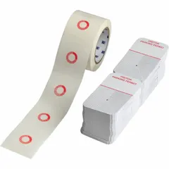 Paper parking hanger in white with red accents, 3 in overall width by 5 in card height, sold in packs of 500. Used to designate visitor parking spaces in commercial and industrial facilities, helping manage parking access and compliance.