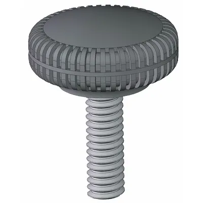 INNOVATIVE COMPONENTS Hand Knob: Knurled, Plastic w/ Steel Thread, 5/16"-18 Thread, 0.75 in Thread Lg - Knurled Knobs with Threaded Stud