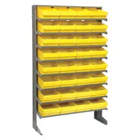 QUANTUM STORAGE SYSTEMS Pick Rack: 36 in x 12 in x 60 in, 1 Usable Sides, 8 Shelves, 32 Bins, Yellow (MPN QPRS-701YL)