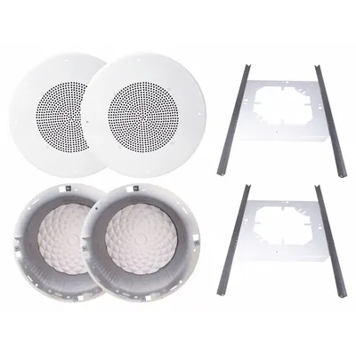 SPECO TECHNOLOGIES In-Ceiling Speaker Kit: Powered, 2-Way, 8 ohm Impedance, 13 in Overall Wd - Ceiling-Mount Speakers