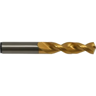CLEVELAND Screw Machine Drill Bit: 27/64", 135° Split Point, TiN-Coated Cobalt - Cobalt Screw-Machine Length Drill Bits for Deep Hole-Drilling