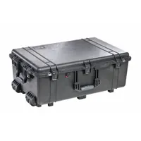 PELICAN Protective Case: 17 1/2 in x 28 5/8 in x 10 5/8 in Inside, No Foam, Black, 4 Wheels, IP67 (MPN 1650NF)