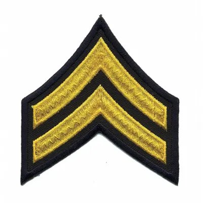 HEROS PRIDE Embroidered Patch: CPL, 3 in, Black/Gray, Polyester/Rayon, Rank Insignia - Embroidered Insignia
