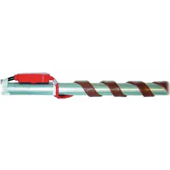Silicone rubber heating tape for freeze protection or temperature maintenance on glass or metal pipes. Measures 36 inches long by 1 inch wide by 1/8 inch thick. Chemical resistant, ungrounded, and does not require a controller. Maximum operating temperature 15°C.