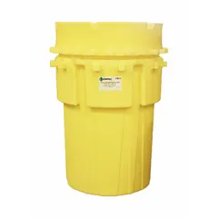 This 180-gallon nestable salvage drum is made of polyethylene with an open head and screw-on lid. It features an unlined interior with no coating and a HDPE closing ring. Designed for holding transformers, it provides containment for leaking or damaged units during storage or transport.
