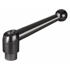 Ball-style adjustable handle with threaded hole for manual clamping, positioning, and adjustment on jigs, fixtures, and workholding equipment. Zinc body with steel thread. Thread size 1/2"-13, length 95 mm.
