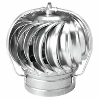 Wind-Driven Turbine Exhaust Ventilator: 22 3/4 in Head Dia, 14 in Throat Dia, 700 cfm @ 4 mph, Steel (MPN TV14G)