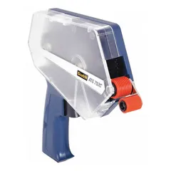 Handheld dispenser for applying adhesive transfer tape. Designed for tape widths of 1/2 in minimum. Includes adapter for precise application. Suitable for industrial assembly, packaging, and maintenance tasks.