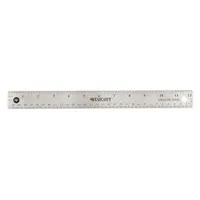 WESTCOTT Ruler: 10415, 12 in, 0.06 in Thick, 1/16 in, Clear, Black, Flex, Etched Graduation Mark