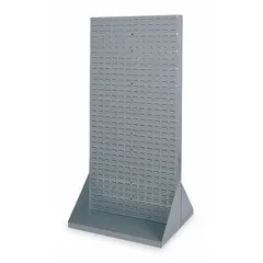 This floor-standing louvered rack from AKRO-MILS provides two louvered panels for organizing tools and parts in workshops, warehouses, and assembly lines. The gray baked enamel finish offers resistance to wear. Rack measures 75 in high, 36 in wide, and 32 in deep. Bins are not included.