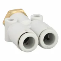 SMC Push-Fit Wye Fitting: 6 mm OD x 6 mm OD x 6 mm Pipe x 6 mm OD Size, 36 mm Overall Lg, White (MPN KQ2U06-M6A)