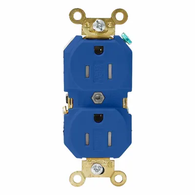 LEVITON Plugs and Receptacles: Duplex, 5-15, Blue, 125V AC, 15 A, 2 Pole / 3 Wire (MPN 5262-SGB) - General Purpose Receptacles