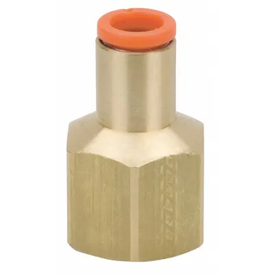 SMC Push-Fit Adapter Fitting: 12 mm OD x 1/4 in Pipe Size, Push-to-Connect x BSPT - Polybutylene & Brass Tube Fittings
