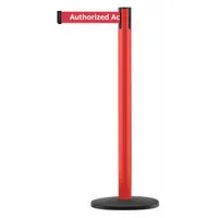 TENSABARRIER Barrier Post with Belt: Red, No Pattern, Authorized Access Only, 7 1/2 ft Belt Lg, Red (MPN 889B-33-21-STD-NO-RAX-C)