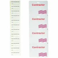 Card Clip On Badge: Contractor, Paper, White, 3 in Card Ht, 4 in Card Wd, 500 PK (MPN 95641)