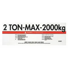 Warning label for Lodestar series electric chain hoists. Indicates a compatible load capacity of 4,000 lb. Used to display rated capacity for safe lifting operations in industrial settings.