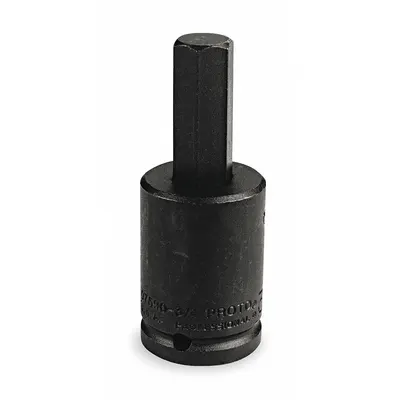 PROTO Impact Socket Bit : SAE, 3/4 in Tip Size, 4 3/8 in Overall Lg, Fixed Insert - Hex Impact Bit Sockets