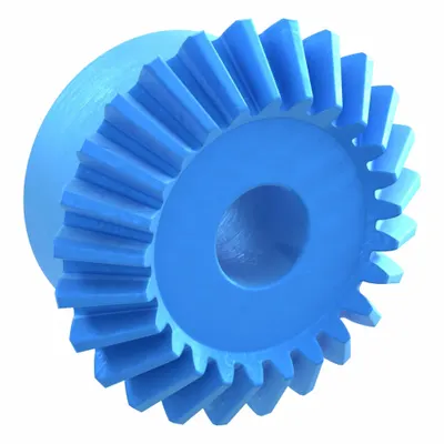 KHK GEARS Miter Gear: For 90° Shaft Angle, Module m 1.25, 25 Teeth, Nylon, 8 mm Bore Dia - Straight Teeth Metric Miter Gears
