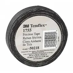 Uncoated cotton cloth tape with rubber adhesive, 13 mil thick, 3/4 in wide, 27 1/2 yd long. Supplied in a 60-pack. Provides abrasion resistance for electrical applications such as motor lead connections, coil wrapping, and bus bar insulation.