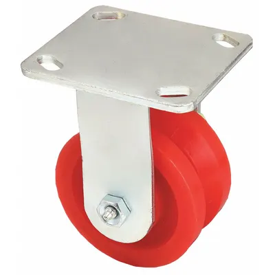 OEM Plate Caster: Rigid - V-Groove Track-Wheel Plate Casters