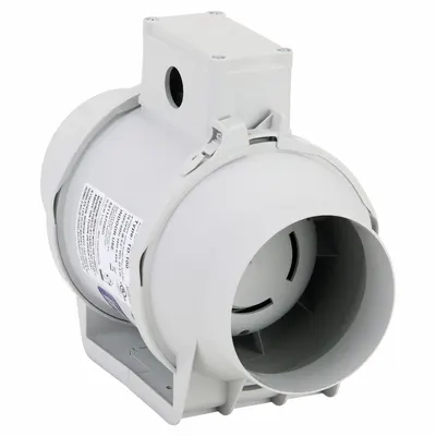 SOLER & PALAU In-Line Duct Fan: 101 cfm Max., 4 in Duct, 26 W, 120V AC, 1 Ph, IP44 - General Purpose Inline Duct Fan Kits