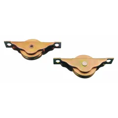 This PRIME-LINE hanging door roller is designed for sliding door applications, serving as a replacement component for maintenance or repair. It measures 2-3/4 inches in length and 3-13/16 inches in width, with a maximum weight capacity of 60 pounds per pack of one pair. Suitable for residential and light commercial use where smooth sliding operation is required.