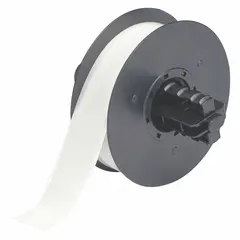 Continuous label roll made of polyester with a green gloss finish, measuring 1 1/8 inches by 50 feet. Designed for indoor use, the material incorporates glow-in-the-dark properties for visibility in low-light conditions. Compatible with the S3700 printer series. Suitable for safety and identification labeling in industrial environments.