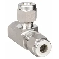 HAM-LET Compression Tee Fitting: 3/8 in OD x 1/4 in Pipe x 1/4 in OD Fitting Size, Stainless Steel (MPN 771LF SS 3/8 X 1/4)