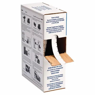 BRADY Pre-Cut Label Stock Roll: 1/2 in x 1/2 in, 1/2 in x 1/2 in, Polyester, White (Gloss) - Brady Precut Label Rolls