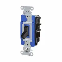 HUBBELL Wall Switch: Toggle Switch, Single Pole, Maintained, Black, 120/277V AC, 15 A (MPN HBL1201STBK)