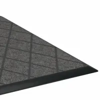 Entrance Mat: Diamond, Indoor, Medium, 4 ft x 6 ft, 3/8 in Thick, Nylon, Vinyl, Flat Edge, Charcoal (MPN 24N138)