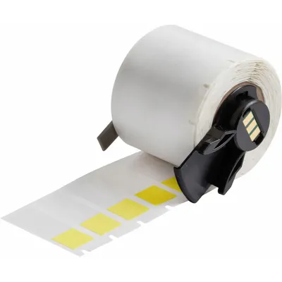 BRADY Wraparound Label: 1 1/2 in x 1/2 in, 1/2 in, Vinyl, Yellow (Matte) - Brady Precut Label Rolls