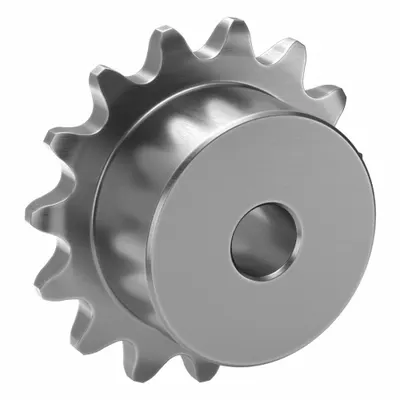 TSUBAKI Single Strand Sprocket: One-Sided Hub, For Single Strands, 25, 15 Teeth - Size 25 Plain-Bore Roller Chain Sprockets
