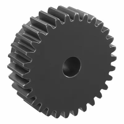 KHK GEARS Spur Gear: Module m 2, 30 Teeth, 12 mm Bore Dia, Black Oxide Coated Carbon Steel - Metric Spur Gears with Standard Hub