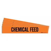 Pipe Marker: Chemical Feed, Orange, Black, Fits 2 1/2 to 7 7/8 in Pipe O.D., 1 Pipe Markers, 5 PK (MPN 7342-1-PK)