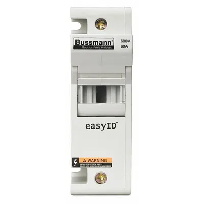 BUSSMANN Fuse Block: Finger-Safe, 3 Pole, 600 V AC, DIN Rail Mounting - UL Class J Fuse Blocks