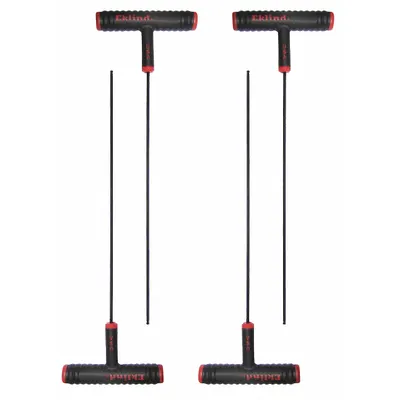 EKLIND Hex Key: 1 Ball Ends, 7/64 in Tip Size, SAE, Long, Alloy Steel, Black Oxide - T-Shaped Hex Keys