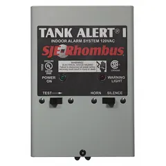 Tank-level monitor and alarm system providing an 86 dB audio/visual alert for high-level conditions. Includes one tether float switch and supports one alarm input. Manual reset. No battery backup. Suitable for sump pits, sewage basins, and holding tanks.