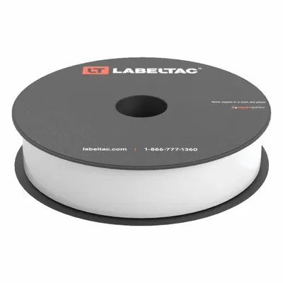 CREATIVE SAFETY SUPPLY LabelTac Pro Model High Temp Supply: 1 in x 100 ft, Vinyl, White (Gloss) - LabelTac Thermal Transfer Continuous Label Rolls