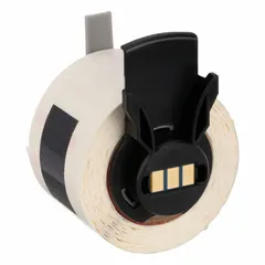 Continuous label roll made of polyester with permanent adhesive, featuring orange/white color and cryogenic capability. Designed for use with M710 printer series (with Media Adapter). Suitable for industrial identification in cryogenic environments where temporary labeling is needed.