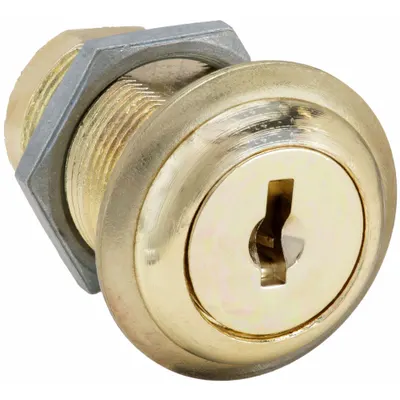 COMPX NATIONAL Cam Lock: Std Keyed Cam Lock, Keyed Different, Zinc Die-Cast, Brass - Keyed Cam Locks
