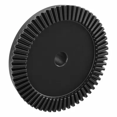 KHK GEARS Bevel Gear: Straight, Gear Ratio 5, Module m 2, 60 Teeth, Black Oxide-Coated Steel - Straight Teeth Metric Bevel Gears & Pinions