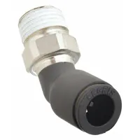 LEGRIS Push-Fit Elbow Fitting: 5/16 in OD x 1/8 in Pipe Size, Push-to-Connect x MNPT, Black, 10 PK (MPN 3113 08 11)