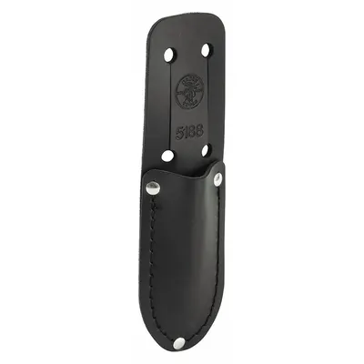 KLEIN TOOLS 5188 Leather Knife Sheath, Black, Single Pocket, Belt Slot - Leather Tool Sheaths