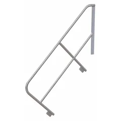 This stairway handrail is constructed from aluminum for corrosion resistance and lightweight strength. With a 3 ft overall height, it is suited for industrial platforms, walkways, and mezzanines where fall protection is required.