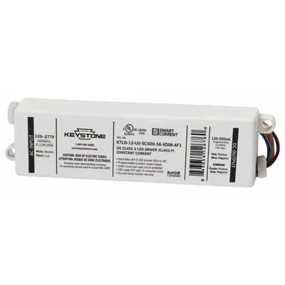 KEYSTONE TECHNOLOGIES Driver: Class 2, 20 W Max. Power Output, 120 to 277V AC - Handheld Remote Programmable Drivers